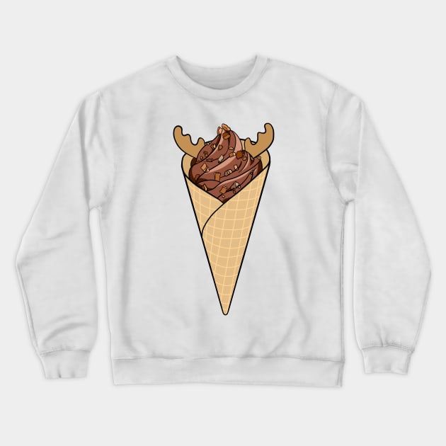 Reindeer Ice Cream Cone Crewneck Sweatshirt by JustGottaDraw